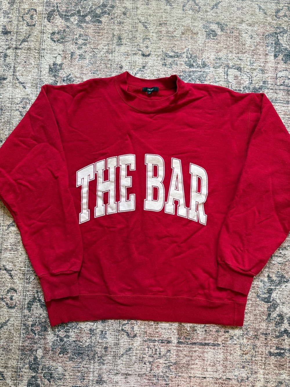 Red Graphic 'THE BAR' Varsity Sweatshirt - size M